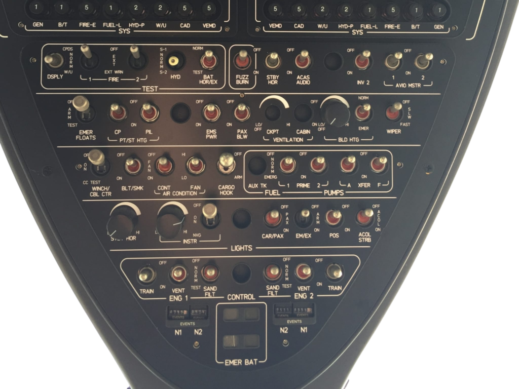 Helicopter over head console